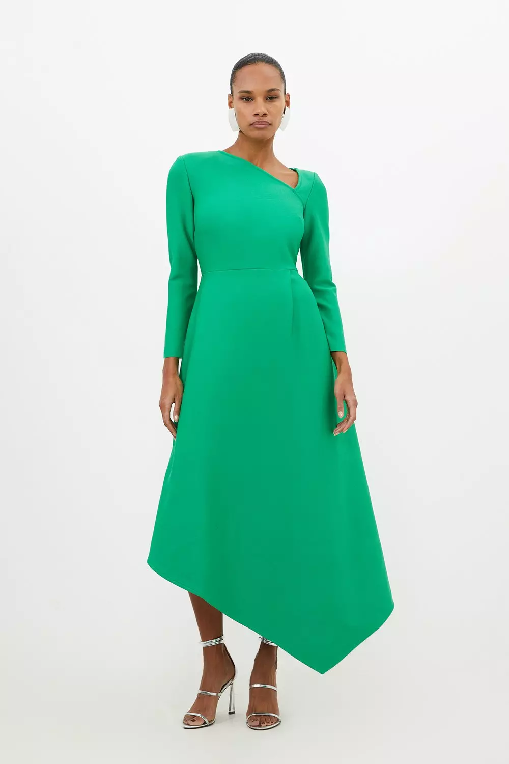 Figure Form Bandage Asymmetric Hem Knit Midi Dress Karen Millen